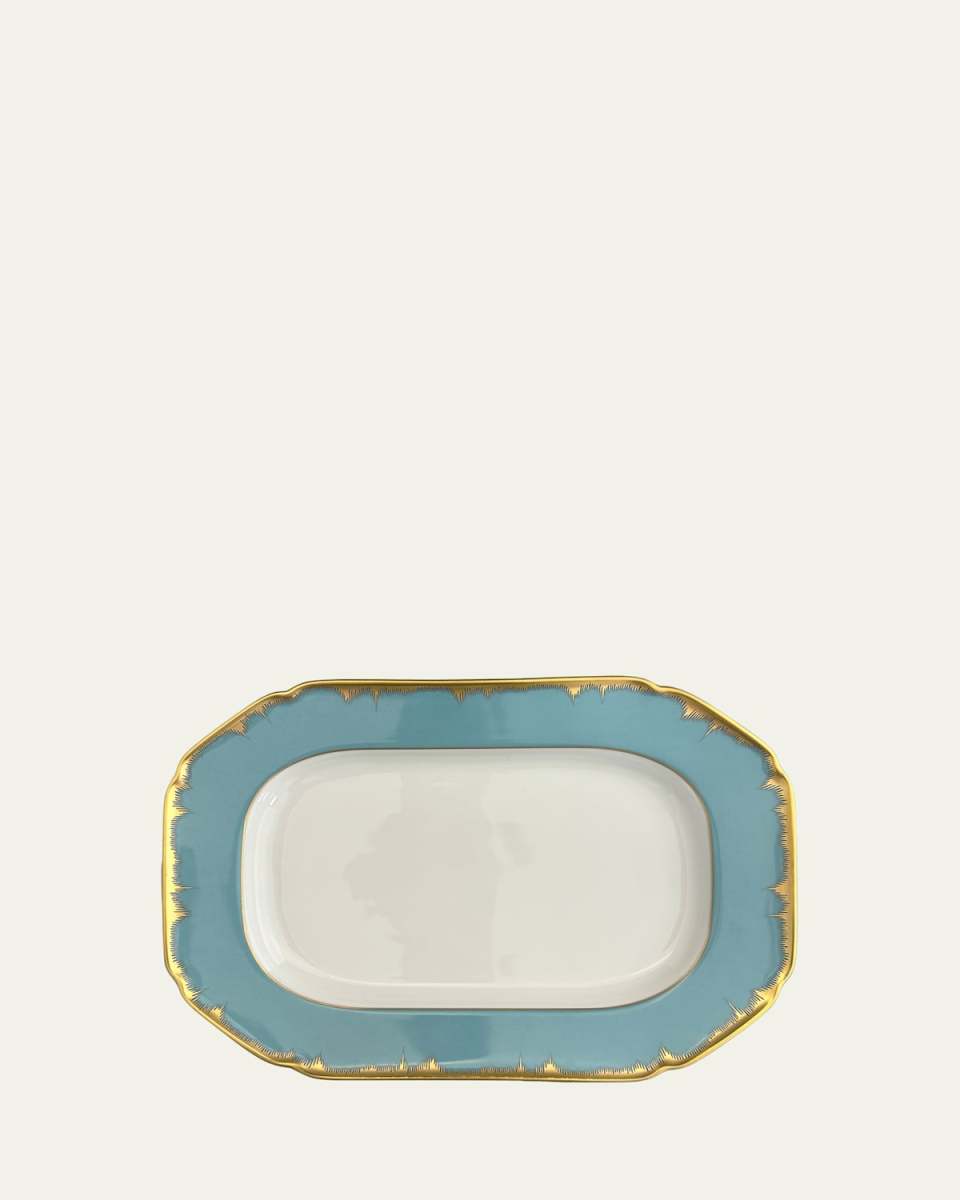 Chelsea Feather Turquoise Cookie Plate